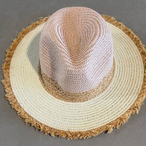 Stylish Pink and Tan Women's Sun Hat